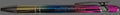 Multicolored pen on a plain background