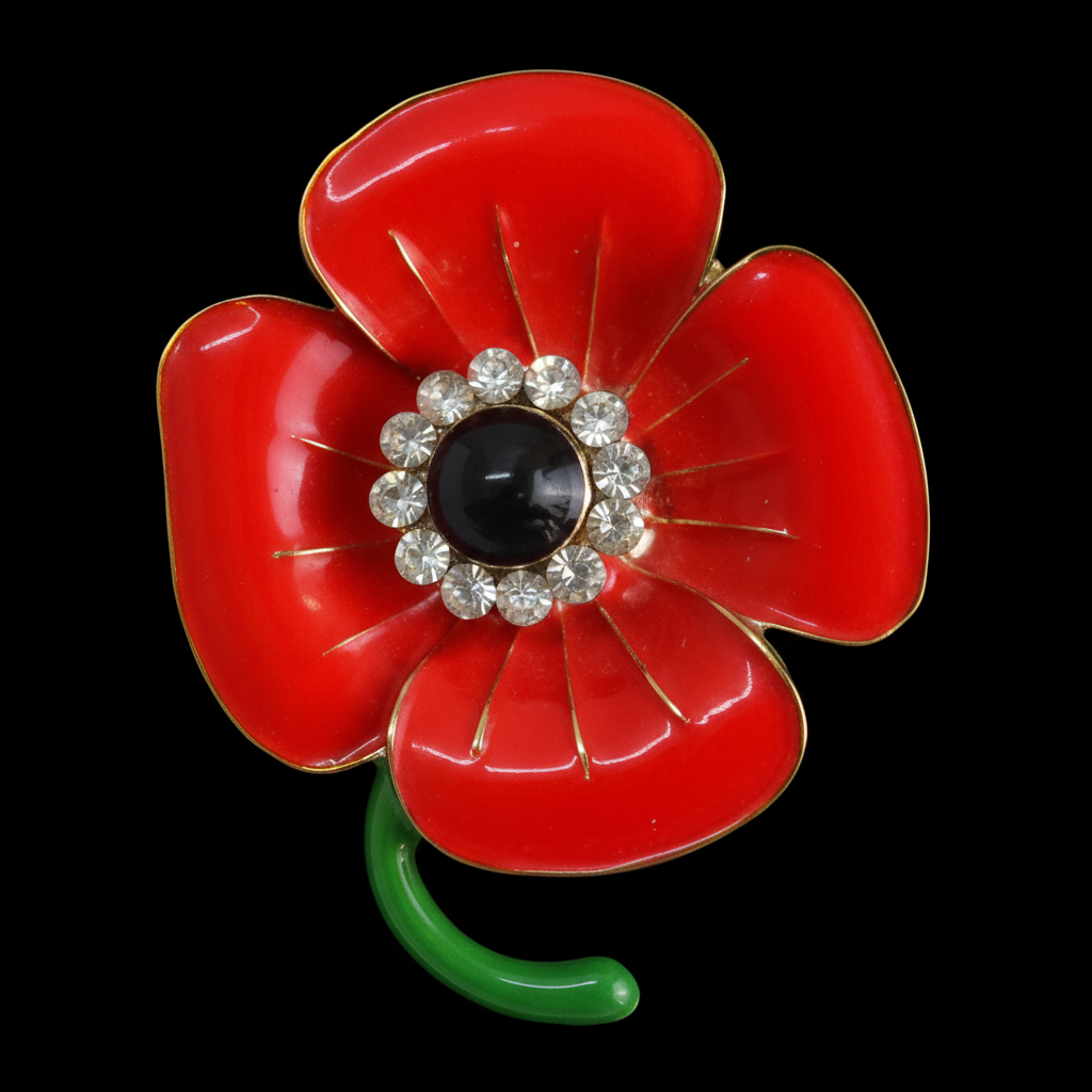 Clear Rose Brooch